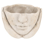 Bloempot Hoofd Ø 11x11 cm Beige Steen plantenpot
