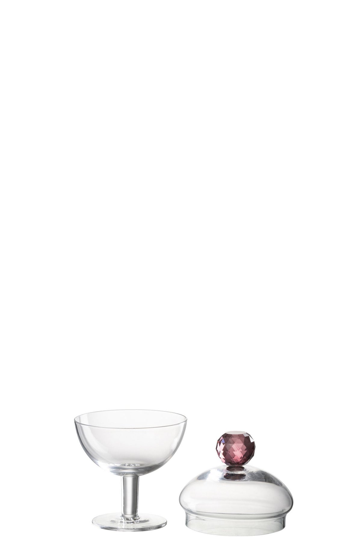 J-Line voorraadpot Diamant - kristalglas - roze/transparant - small