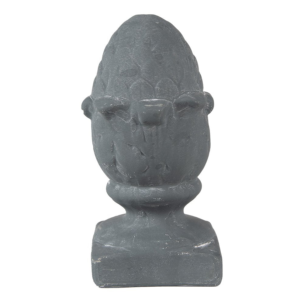 Decoratie Dennenappel 11x11x21 cm Grijs Steen