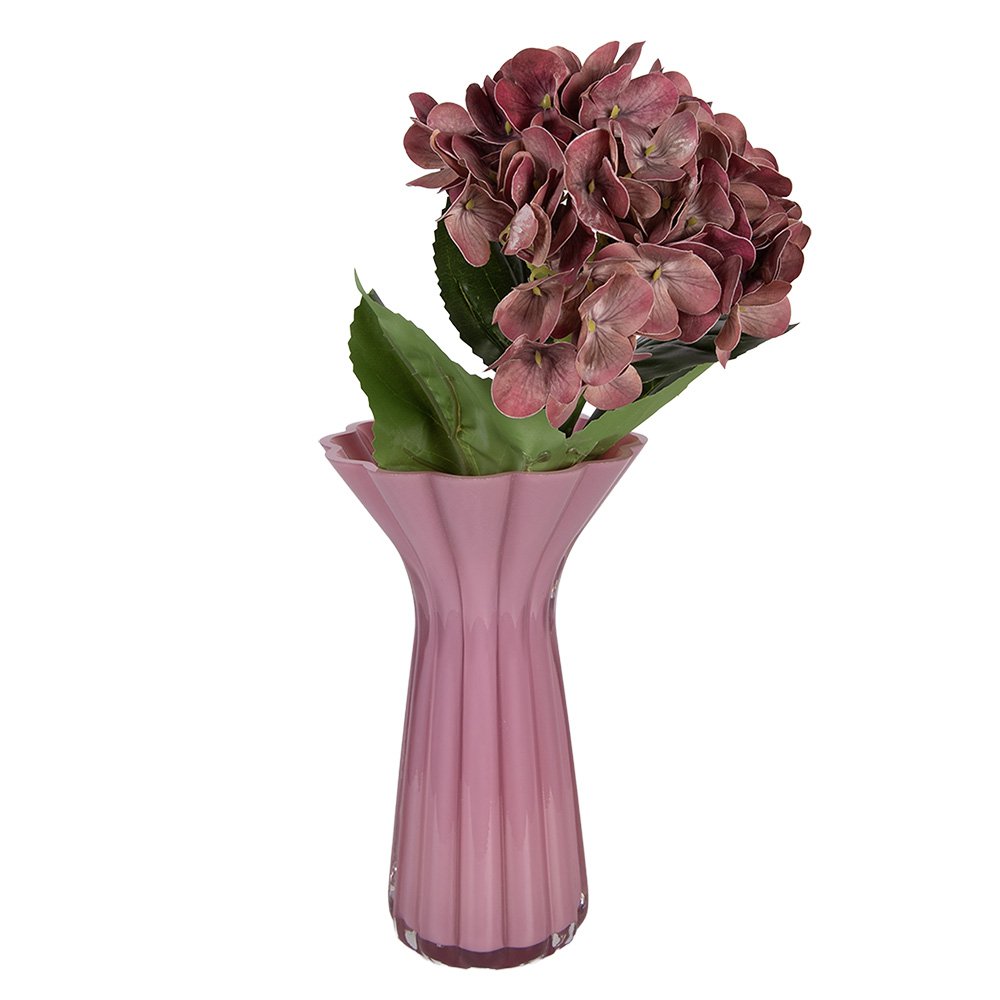 Vaas Ø 14x23 cm Roze Glas