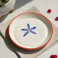 Blue Bloom Bord – Keramisch serviesgoed – Handgeschilderd bloemmotief – 5 inch