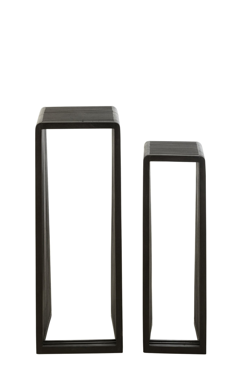 J-Line bijzettafel Kubus - hout - zwart - set van 2