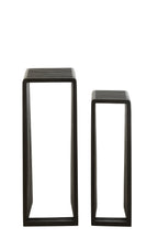 J-Line bijzettafel Kubus - hout - zwart - set van 2