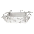 Broodmand 35x35x8 cm Grijs Wit Katoen Zwaluw Cadeau Keuken