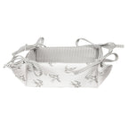 Broodmand 35x35x8 cm Grijs Wit Katoen Zwaluw Cadeau Keuken
