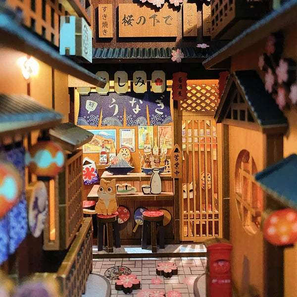 Cutebee, DIY Booknook, Under the Sakura Tree, YS06B, 18x11x23cm