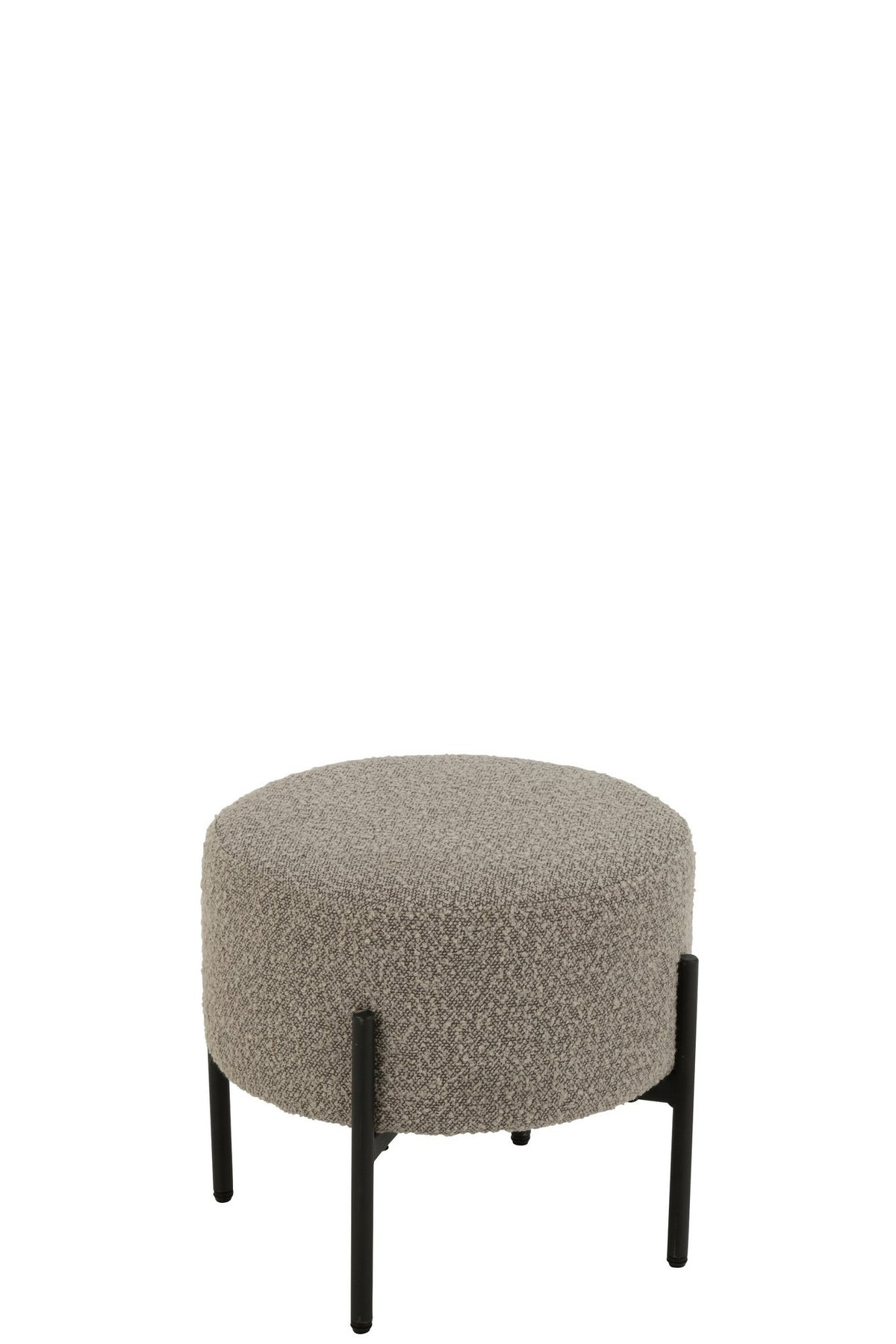 J-Line Kruk Boucle Multiplex/Polyester Grijs/Zwart