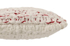J-Line kussen Gebreeën - polyester - wit/rood