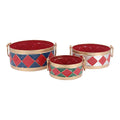 Plantenbak Set van 3 Rood Metaal