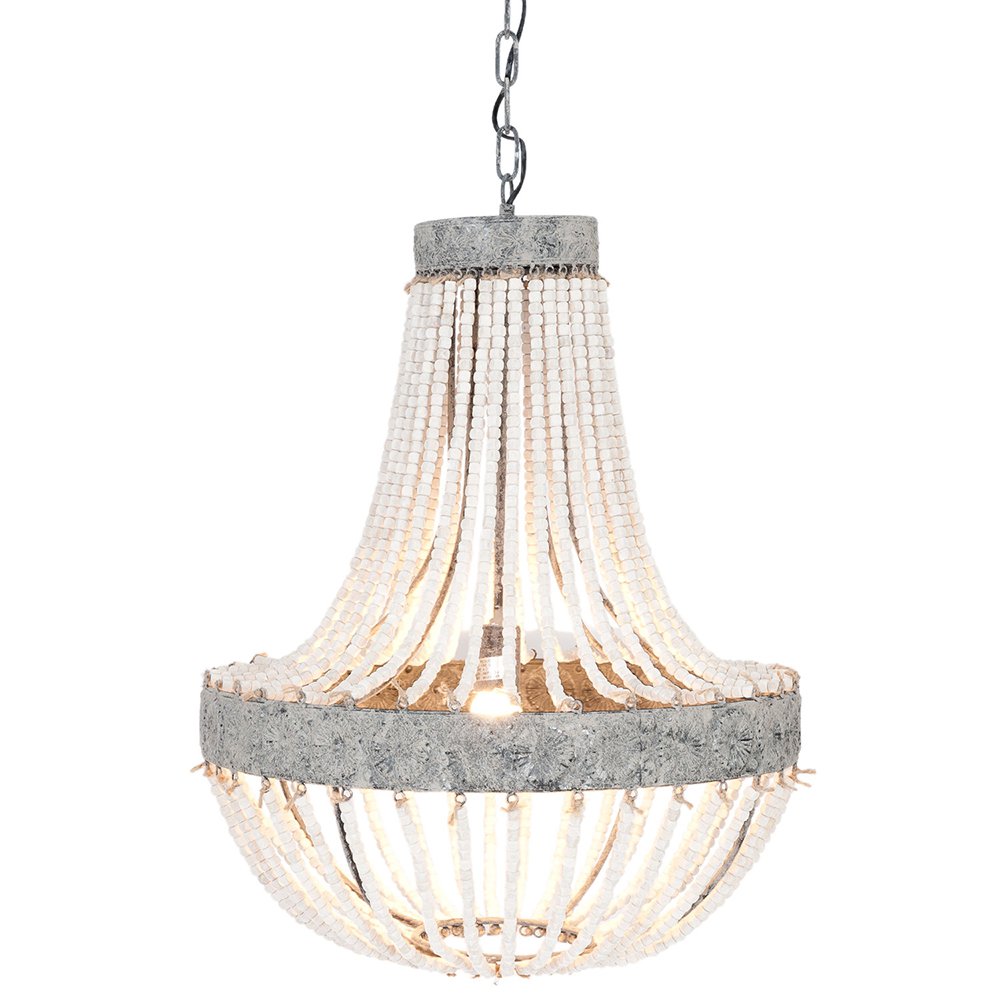 Hanglamp Ø 54x72 cm Grijs IJzer Hanglamp Eettafel