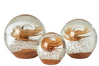 J-Line presse-papier Swirl Bal - glas - brons - large