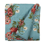Bedsprei 140x220 cm Blauw Roze Katoen Bloemen Sprei