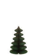 J-Line Kerstboom Waves Papier Donkergroen/Koper Klein