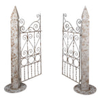Tuinpoort 163x40x157 cm Wit Bruin Metaal
