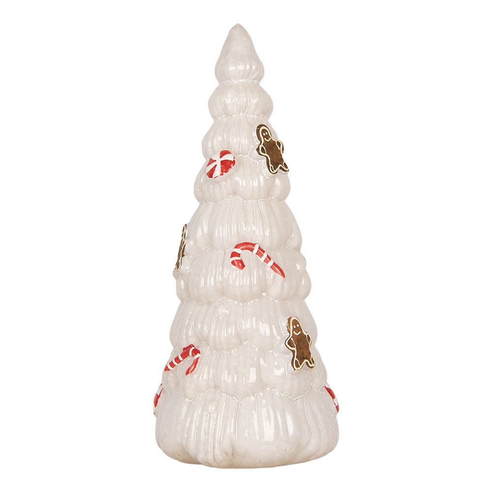 Kerstdecoratie Beeld Kerstboom Ø 10x24 cm Wit Glas