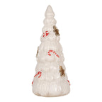Kerstdecoratie Beeld Kerstboom Ø 10x24 cm Wit Glas