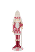 J-Line figuur Notenkraker Snoep - polyresin - wit/roze - M