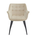 Eetkamerstoel 63x62x80 cm Beige Metaal