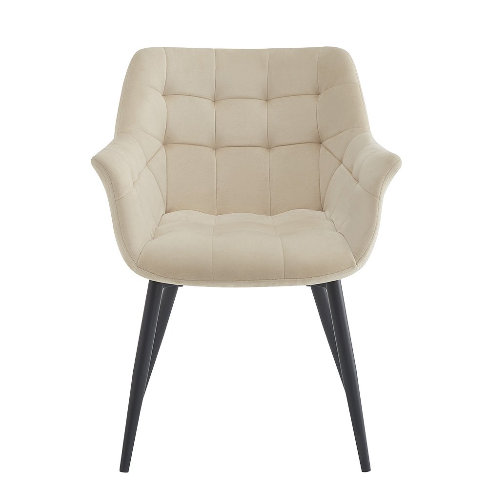 Eetkamerstoel 63x62x80 cm Beige Metaal