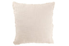 J-Line Kussen Gerafelde Randen Katoen/Polyester Wit