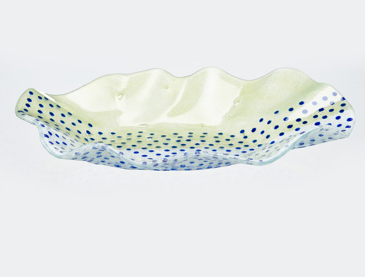 Artisano Wavy Oval 36X25X7 Blauw en geel