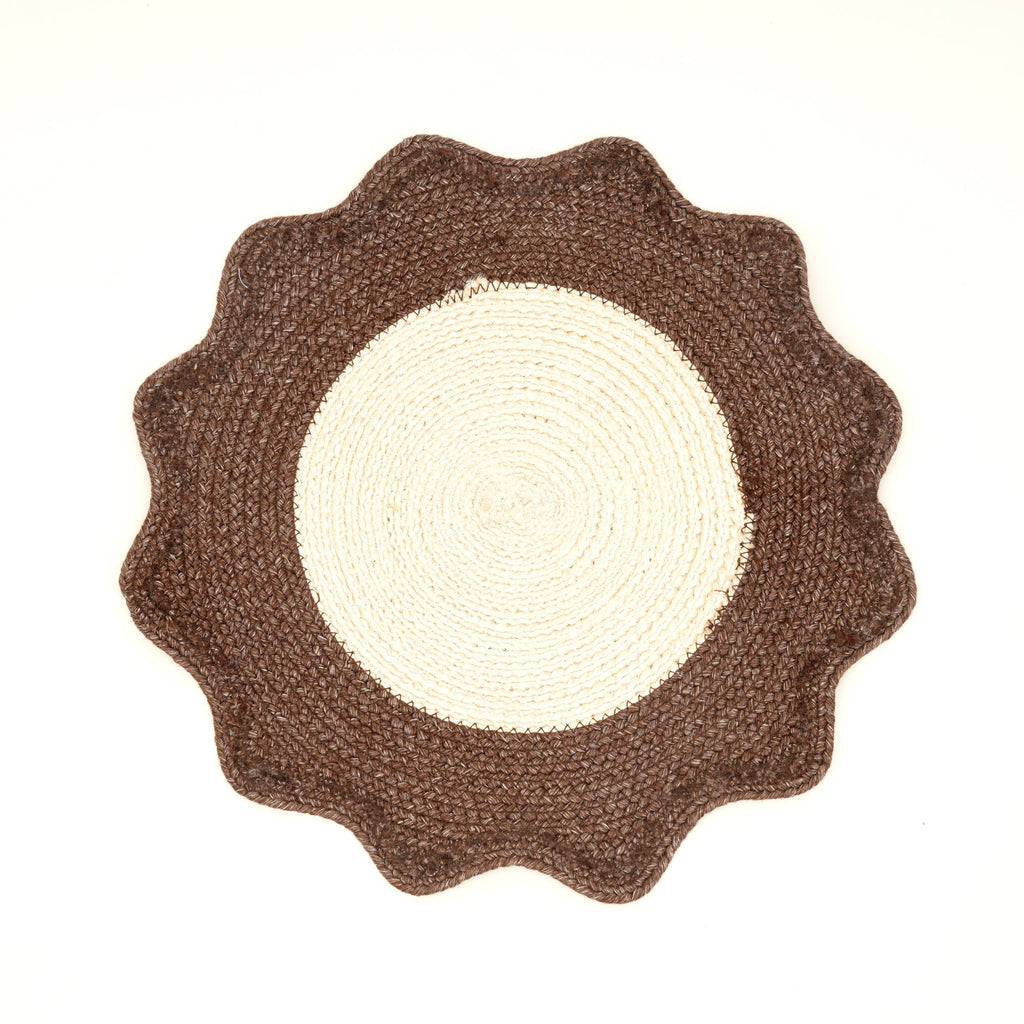 Bruin polyester gevlochten placemat – elegante eetmat