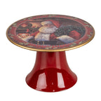 Taartplateau op Voet Ø 16x10 cm Rood Kunststof Kerstman