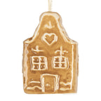 Kersthanger Gingerbread house 4x3x6 cm Bruin Keramiek