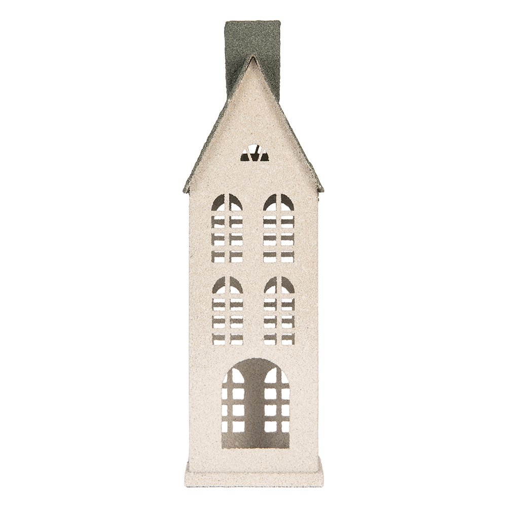 Decoratie Beeld Huis 17x8x38 cm Wit Metaal