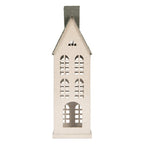 Decoratie Beeld Huis 17x8x38 cm Wit Metaal