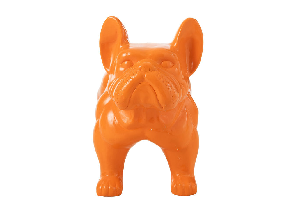 J-Line decoratie Bulldog - hout - oranje