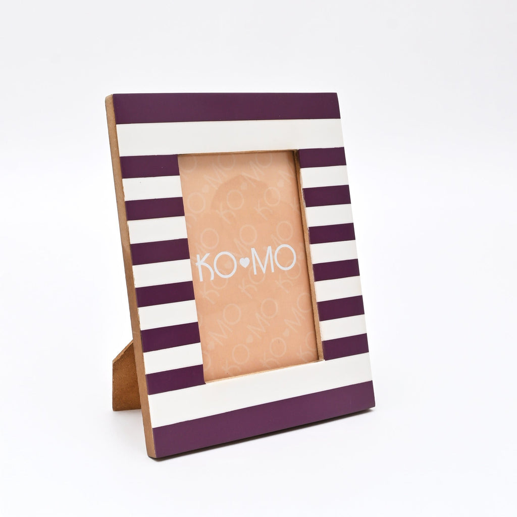 Paars gestreept hars fotolijst 4 x 6 inch modern tafelblad