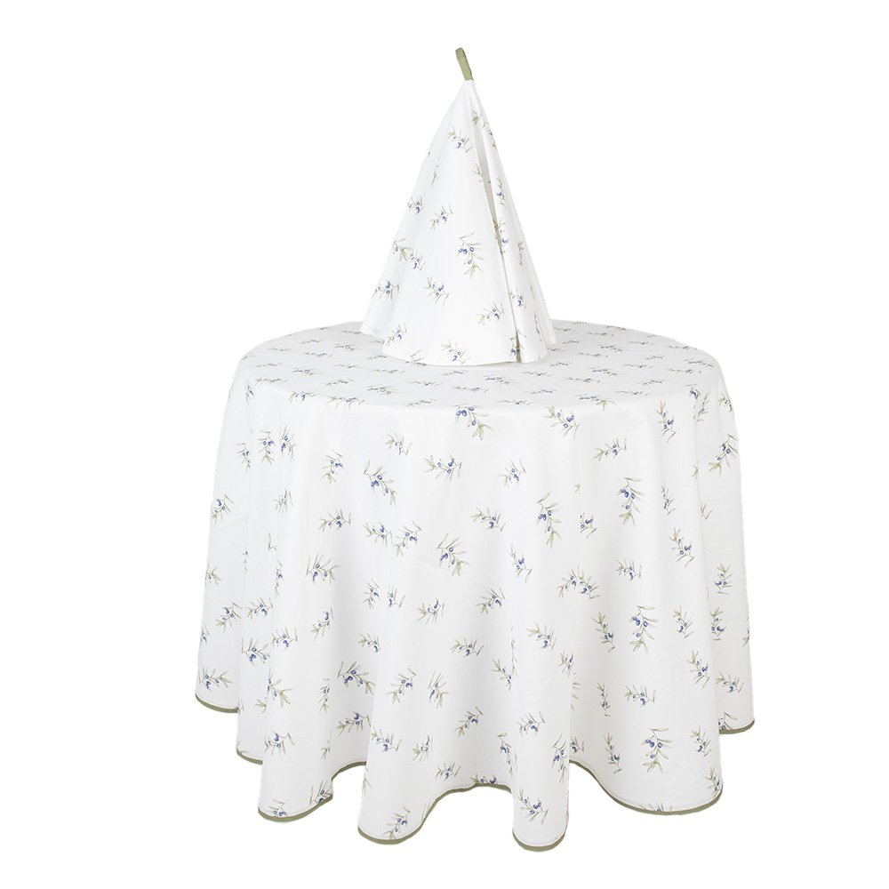 Theedoek Ø 80 cm Wit Katoen Olijven