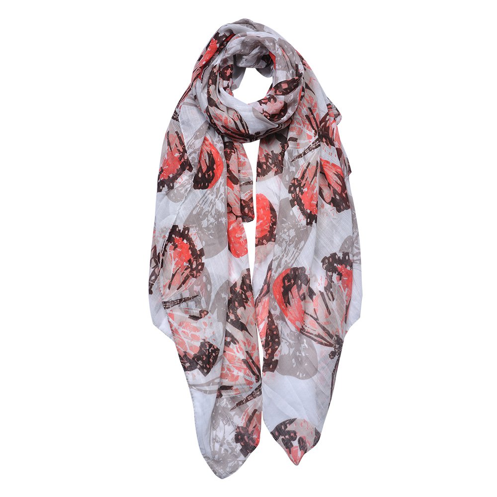 Sjaal Dames Print 90x180 cm Roze Grijs Synthetisch Shawl Dames