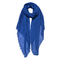 Sjaal Dames Effen 90x180 cm Blauw Synthetisch Shawl Dames