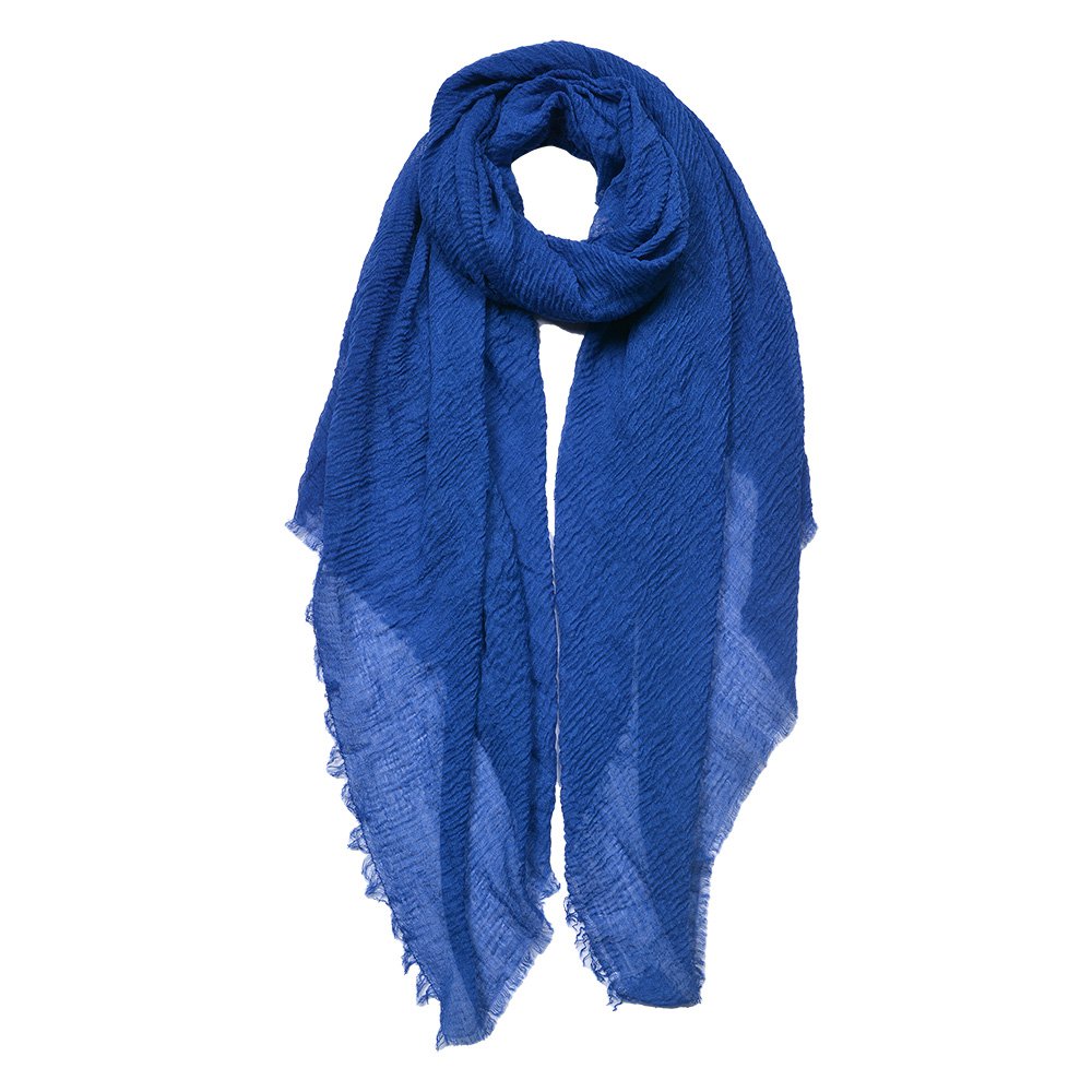 Sjaal Dames Effen 90x180 cm Blauw Synthetisch Shawl Dames