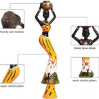 Decoratieve beeldjes van hars – handgemaakte tribale kunst – set van 3 (meerkleurig)
