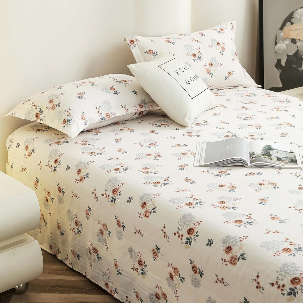 Laken King Size - Cloud Cotton 300 TC - Bloemenmotief (270x250cm)
