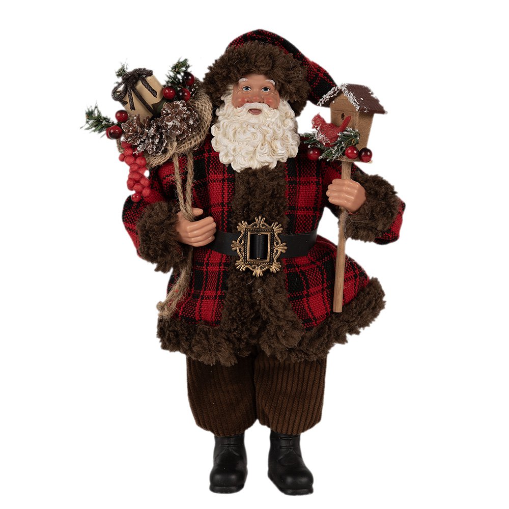 Kerstdecoratie Beeld Kerstman 27 cm Rood Kunststof