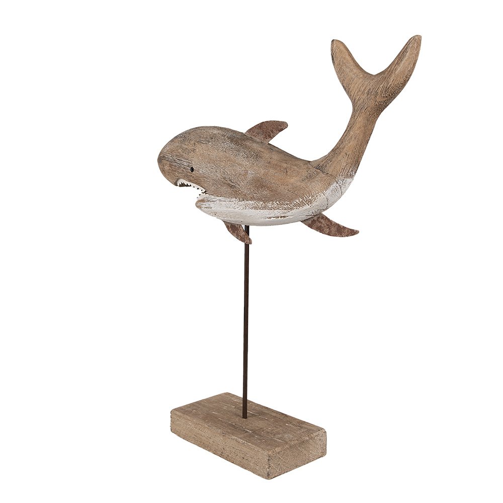 Decoratie Beeld Haai 37 cm Bruin Hout