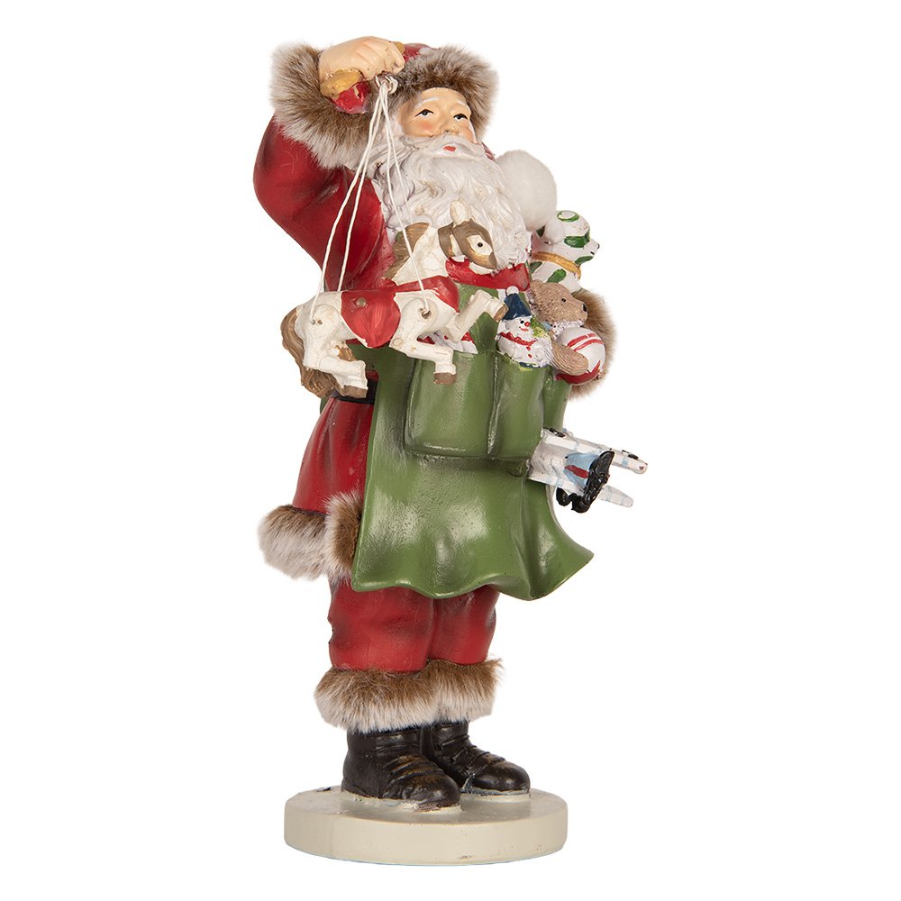 Beeld Kerstman 13x9x23 cm Groen Kunststof