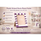 Paars gestreept hars fotolijst 4 x 6 inch modern tafelblad