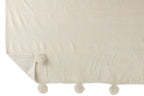 J -Line Plaid Pompon - Polyester - Beige/menthe - 170 x 130 cm