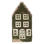 Waxinelichthouder Huis 7x7x14 cm Groen Keramiek