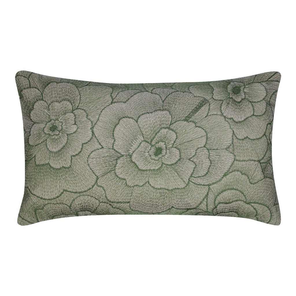 Rosanna Kussen geborduurd donker groen 30x50cm