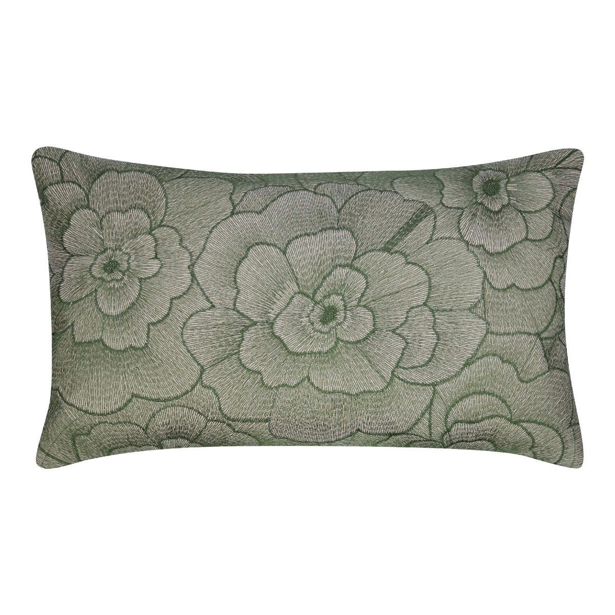 Rosanna Kussen geborduurd donker groen 30x50cm