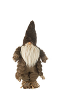 J-Line figuur Kabouter Bos - textiel - bruin - small