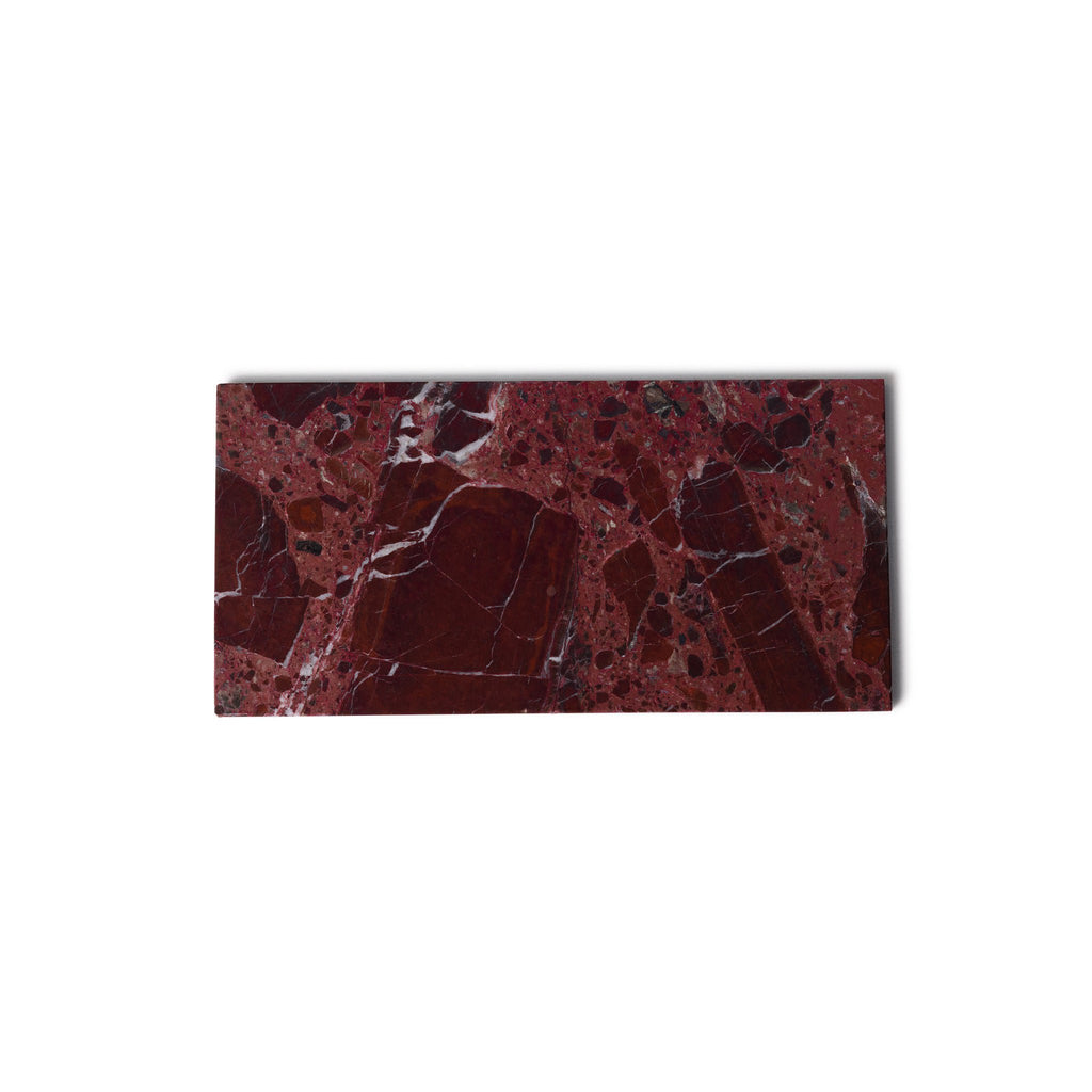 Marmer dienblad rechthoek M rood 15x30cm