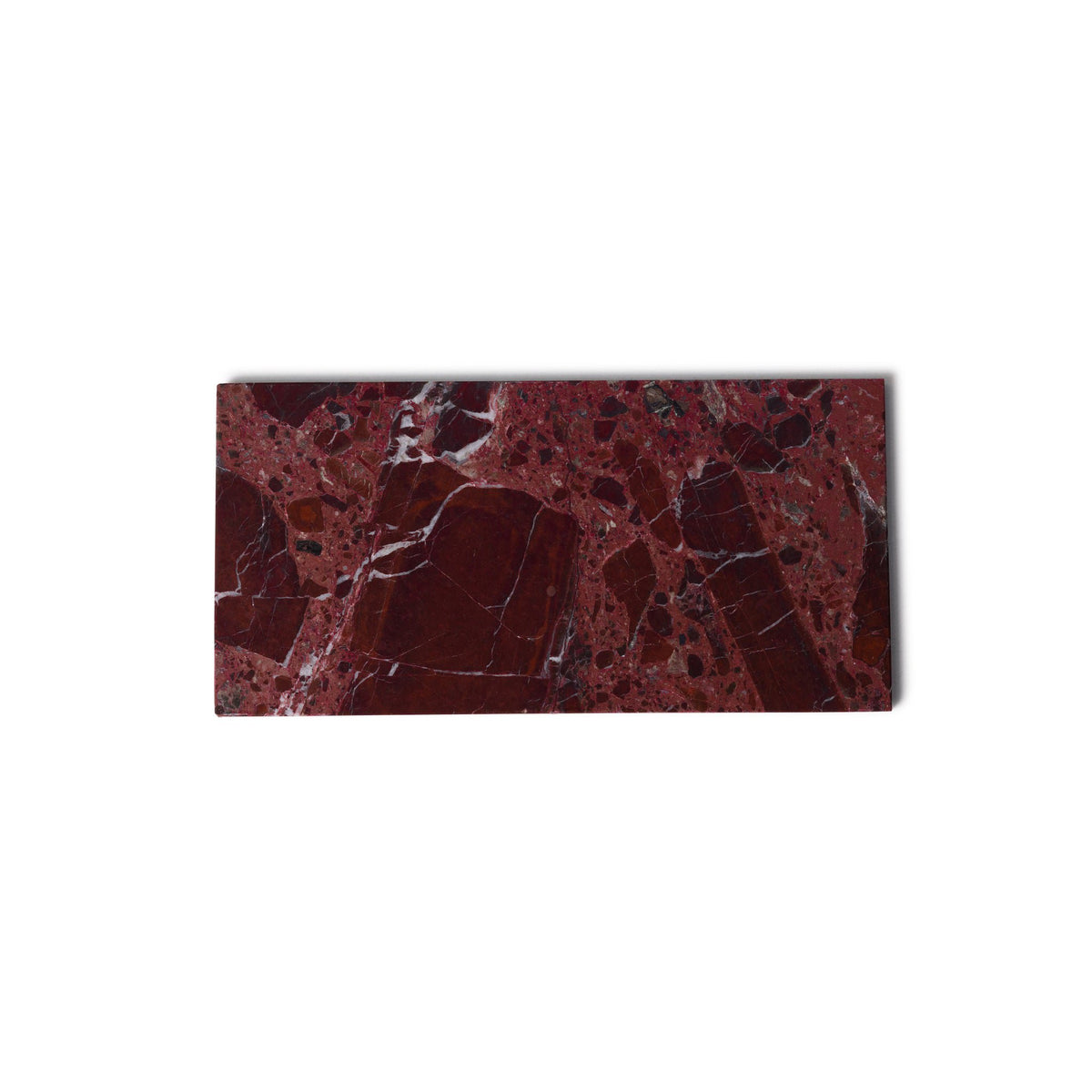 Marmer dienblad rechthoek M rood 15x30cm
