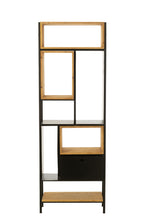 J-Line Schap Tina Hout/Ijzer Zwart/Naturel Small